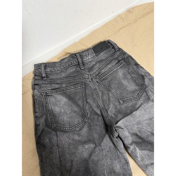 MNG Denim Jeans Womens 2 Gray Black Washed Mom High Rise Tapered Leg Casual - Picture 5 of 11